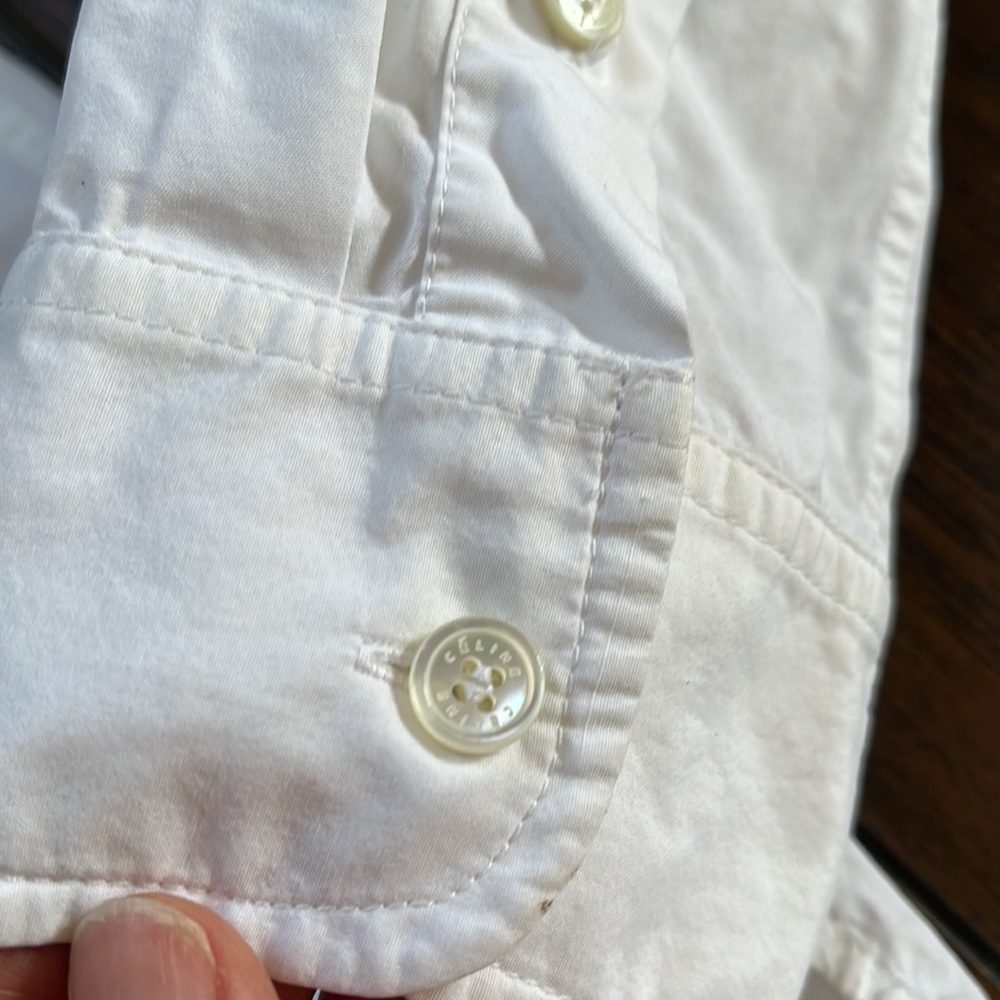 Celine White Button Down Collared Top - image 5